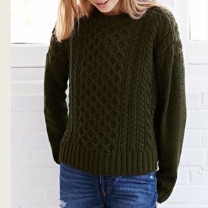 BDG Women's Green Honeycomb Cable Knit Sweater - Size Small Urban Outfitters
